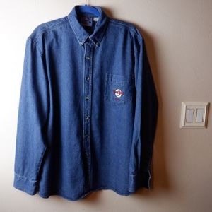 Hard Rock Cafe Paris men's long sleeved denim shirt, size L